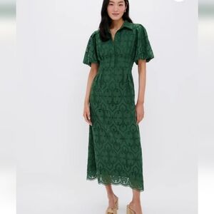 Tuckernuck Green Eyelet Midi Dress